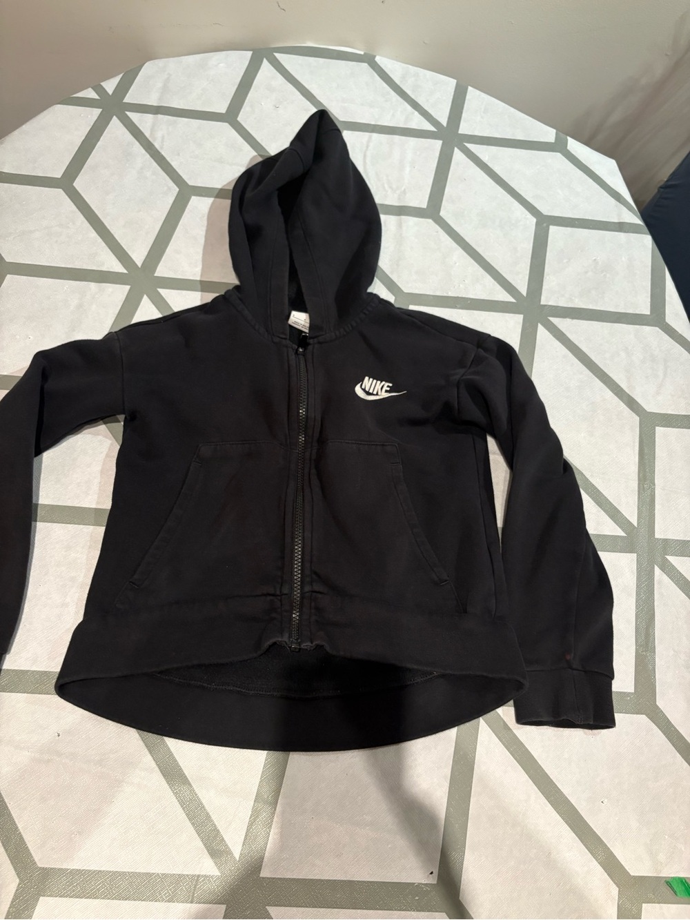 3/15$ Nike Black Hoodie with White Swoosh Tag